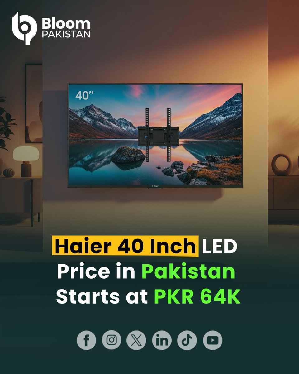 bloom_pakistan's tweet photo. Haier 40" Smart LED TV Price in Pakistan: Starts from PKR 64,000
Read More:
https://t.co/GzsP0ZBfQV
#BloomPakistan @HaierOfficial #HaierLEDTV #40InchLED #SmartTVPakistan #GoogleTV #AndroidTV #HaierPakistan #LEDTVPrices #HomeEntertainment https://t.co/JflTKVRJ12