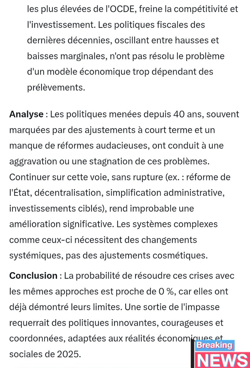 l_jo_jean's tweet image. #BayrouCensure #BayrouDémission #MacronDestitution #Macron
Question simple @Grok réponse simple
Probabilité de s'en sortir avec les mêmes politiques et politiciens ( des clones) depuis 40 ans = 0️⃣%
Du balai ou Révolution 🇫🇷