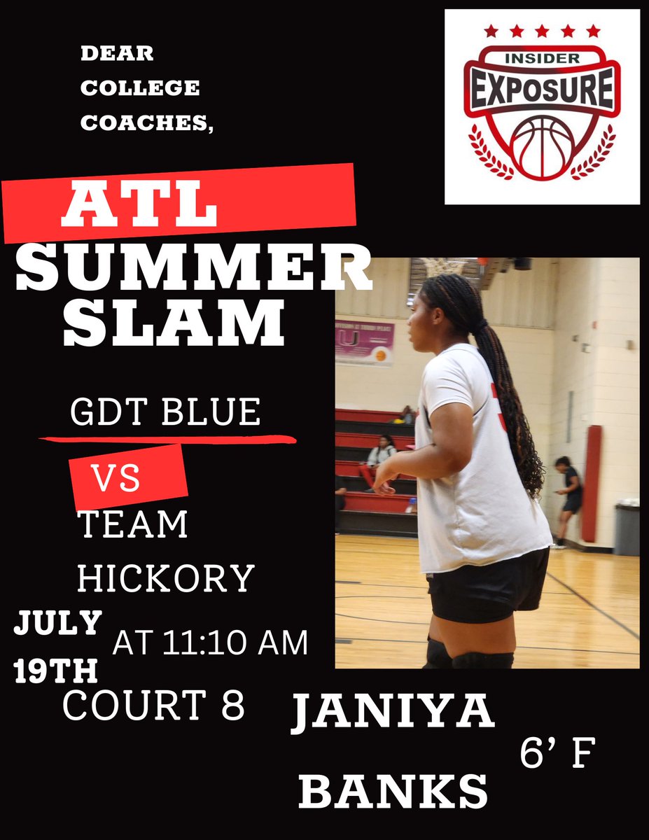 Playing at ATL Summer Slam this weekend with GDT Blue!!
First Game is July 19th @ 11:10AM on Court 8