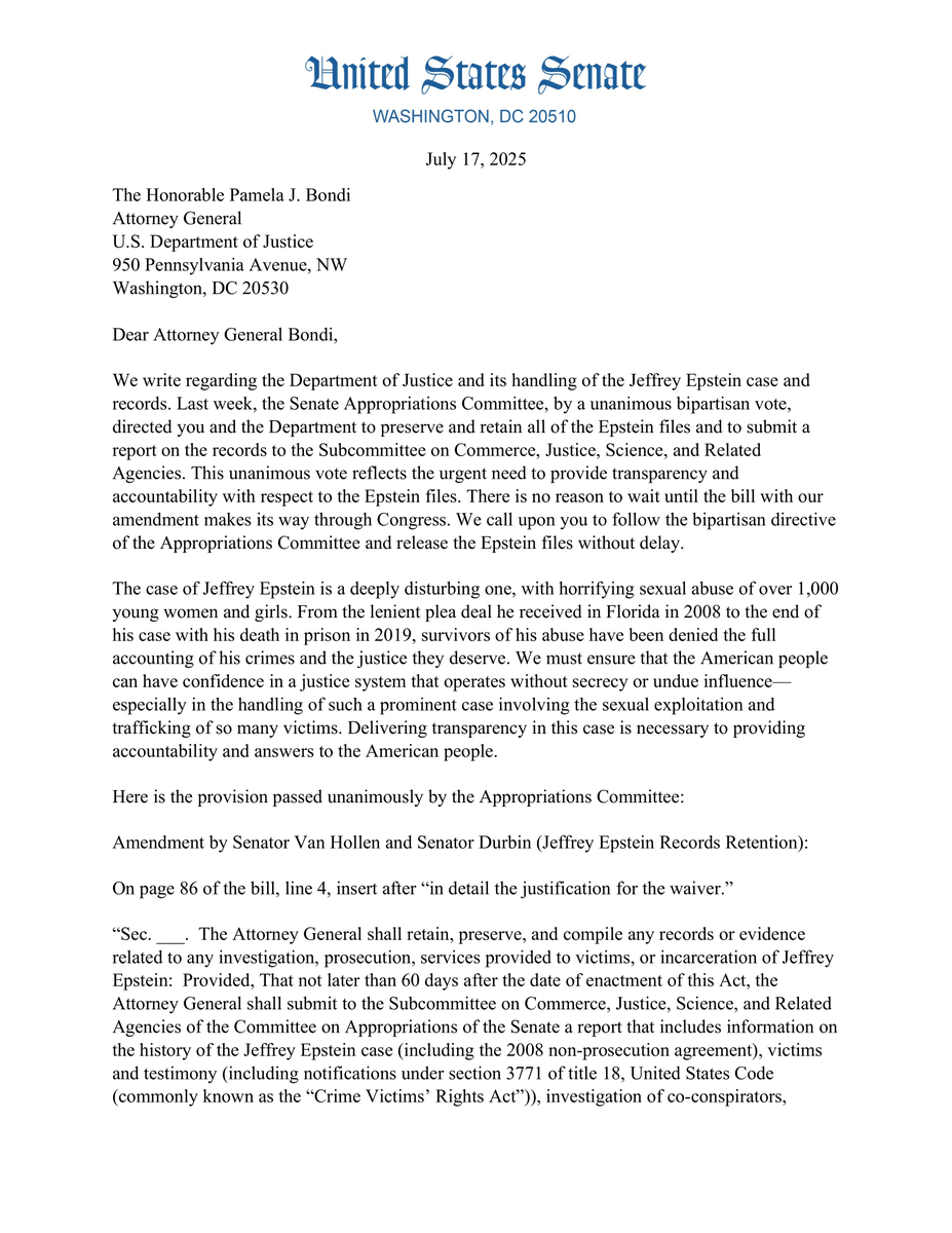 JudiciaryDems's tweet image. Pam Bondi can end the speculation and chaos.
She should release the Epstein files now.