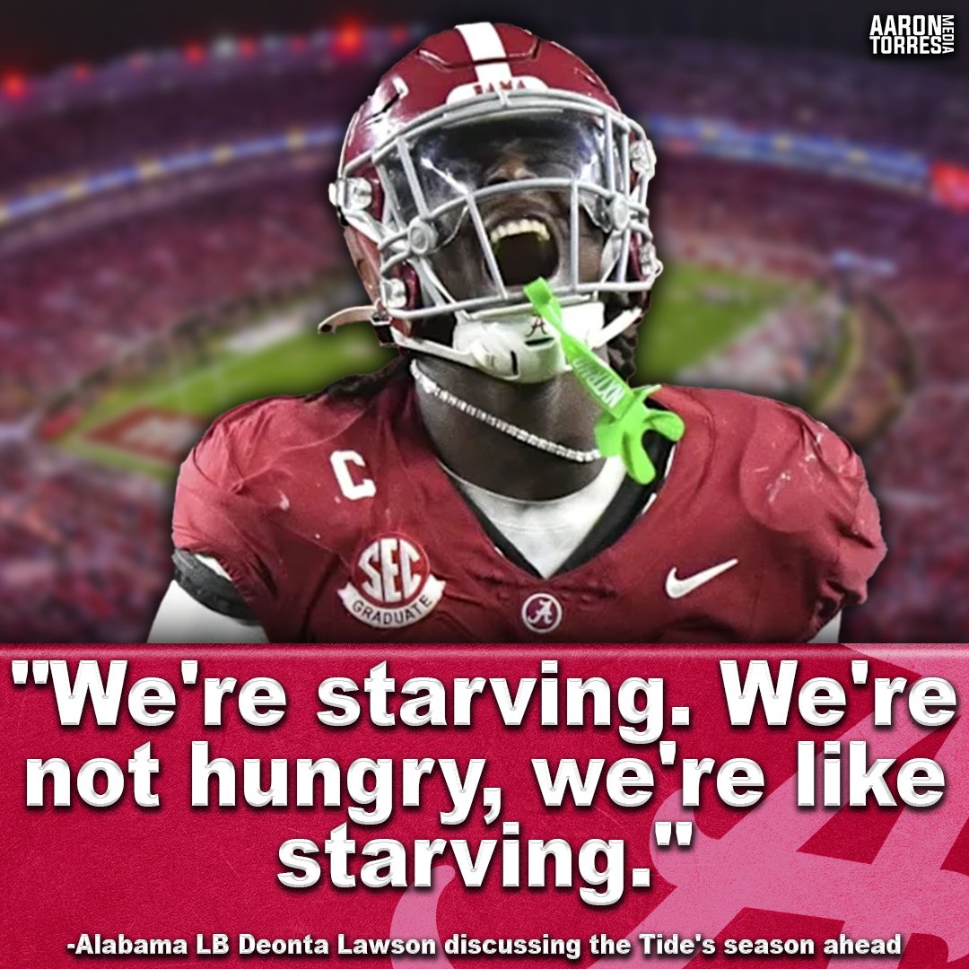 TorresonBama's tweet image. &quot;We&apos;re starving. We&apos;re not hungry, we&apos;re like starving.&quot;

- Deonta Lawson... GOT EVERY ALABAMA FAN FIRED UP AT MEDIA DAYS 😤😤

📺youtube.com/watch?v=kH5lwq…