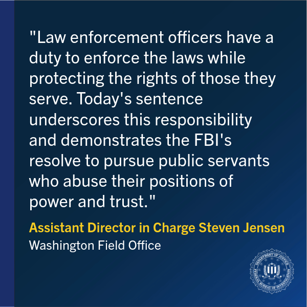 FBIWFO's tweet image. Former Police Officer Sentenced to 74 Months in Prison on One Count of Deprivation of Rights Under Color of Law ow.ly/aqjO50WroWW