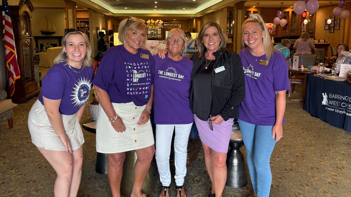 alzassociation's tweet image. From carnivals to quilt raffles, the Senior Lifestyle team is making a difference in the fight to #ENDALZ! 🎉 As a 2025 Silver National Team for #TheLongestDay, they’ve raised over $82K (and counting) to support Alzheimer’s care, support & research. 💜