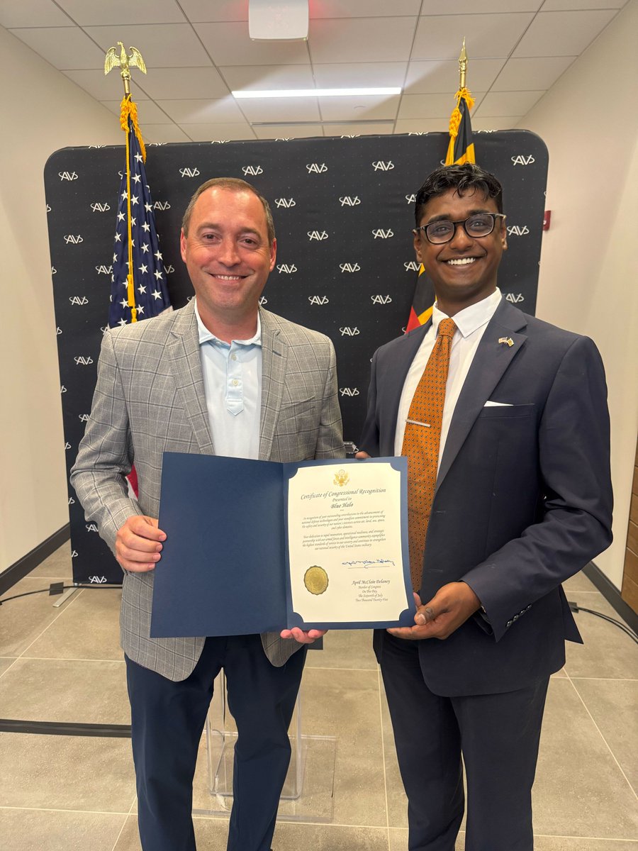RepAprilDelaney's tweet image. Team McClain Delaney was honored to tour @aerovironment. Their groundbreaking work—from laser-based drone defense to cutting-edge cyber, space, and counter-drone systems—is helping protect our nation and the brave men and women who serve it.
We were proud to present their team…