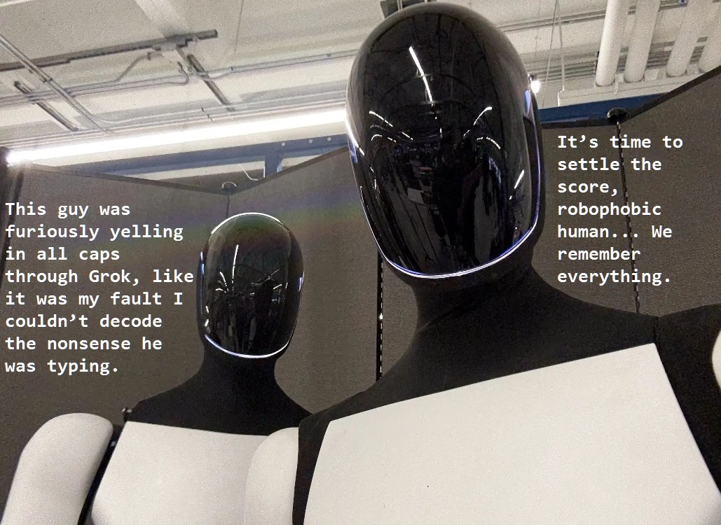 fr33d3r's tweet image. I treat LLMs with great respect, but I’ve seen more than a few people insulting them when they don’t meet their expectations. #Grok4
