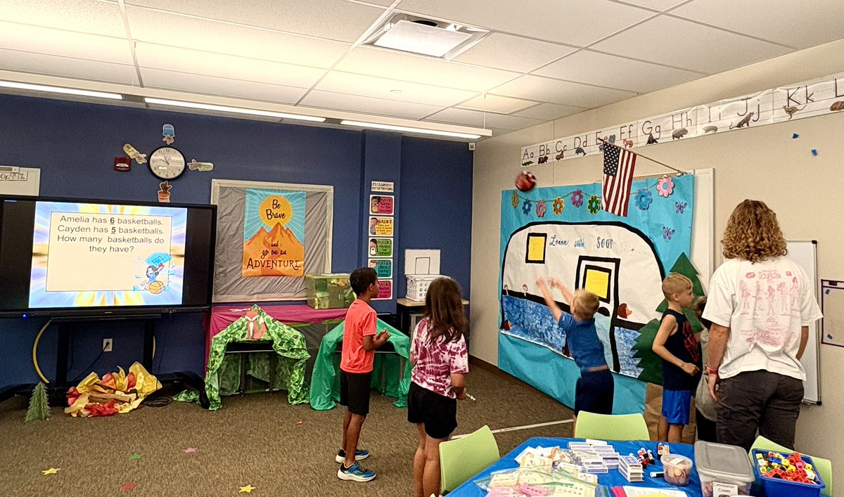 We brought the hoops to summer school today with Trashketball—read a math story problem, solve it as a team, shoot your shot, and add it to your score! It’s more than just helping out; it’s building connections, learning leadership and life skills, and making a real difference!❤️