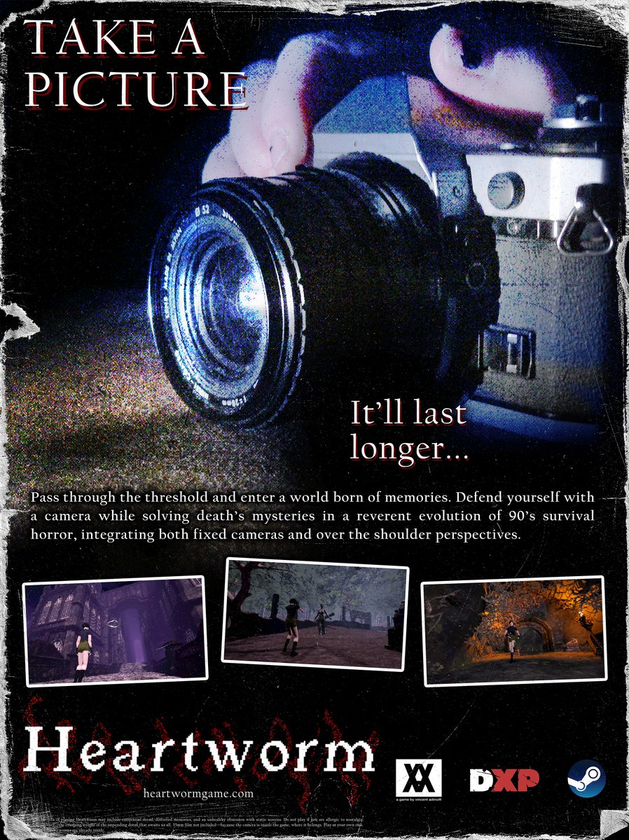 HorrorsSurvival's tweet image. Heartworm drops July 31st. This new magazine-style poster is pure ‘90s nostalgia!