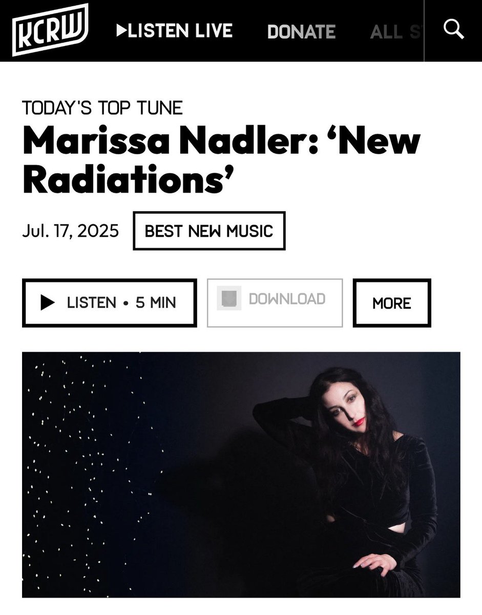 <a href="/marissanadler/">Marissa Nadler</a> ‘s “New Radiations” is <a href="/kcrw/">KCRW</a> ‘s top tune of the day! 🌟

kcrw.com/music/shows/to…