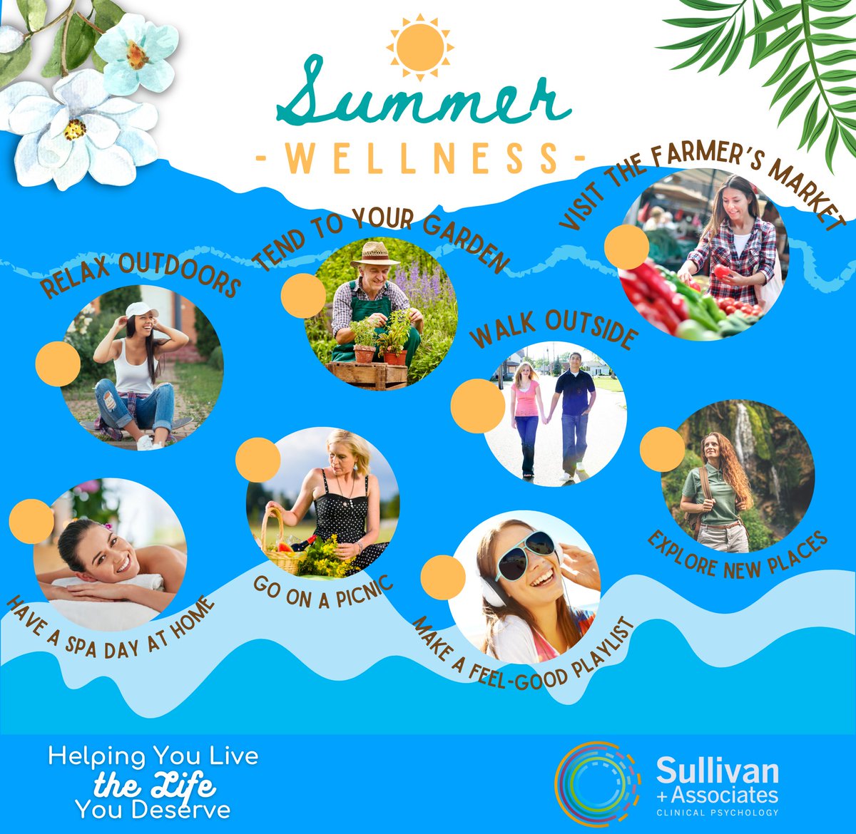 SullivanPsych's tweet photo. Summer wellness is officially HERE! ☀️ Our new infographic is packed with inspiring ideas to help you thrive this season. Which activity will you try first? #SummerWellness #SelfCare #HealthyLiving #SummerVibes https://t.co/1dsE4wcSXb