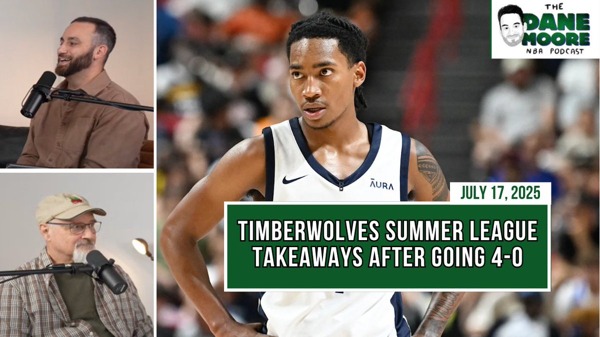DaneMooreNBA's tweet image. Today's show w/ @brittrobson
- Rob Dillingham as point vs. combo guard + His big game against Phoenix (1:00)
- Weighing Terrence Shannon's impressive Summer League play against his age (23:00)
- Jaylen Clark's play + The 8th, 9th and 10th man roles next season (33:00)
- Joan…
