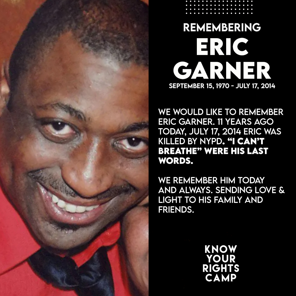 yourrightscamp's tweet photo. Remembering #EricGarner who was murdered by Staten Island #Police on this day 11 years ago.
We will forever be in solidarity in #JusticeForEricGarner.
Source: https://t.co/jTkCeZiUT6 (link in profile) https://t.co/OUQWUc8Mco