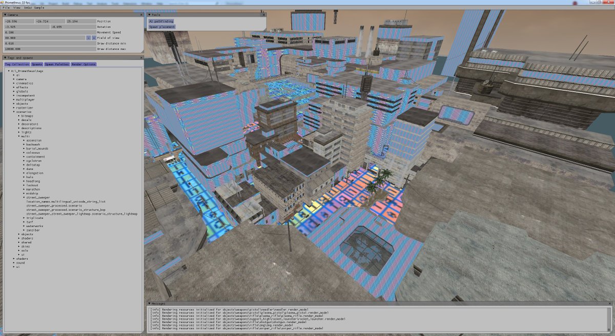 Grimdoomer's tweet image. A canary build of Prometheus is now available with support for converting MCC tags to Xbox. It's recommended you have some experience with the HEK tools to use it. Here's street sweeper after importing, the shader conversion process has come a long way since I started...