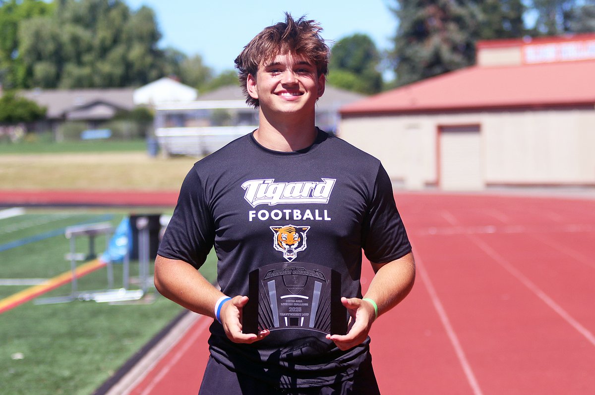 Tigard senior-to-be Mason Gilliland, after winning the lightweight champion at last year's Metro Area Lineman Challenge, steps up to claim heavyweight gold at this year's event. Read about the Tigers' standout guard/middle linebacker here ⬇️