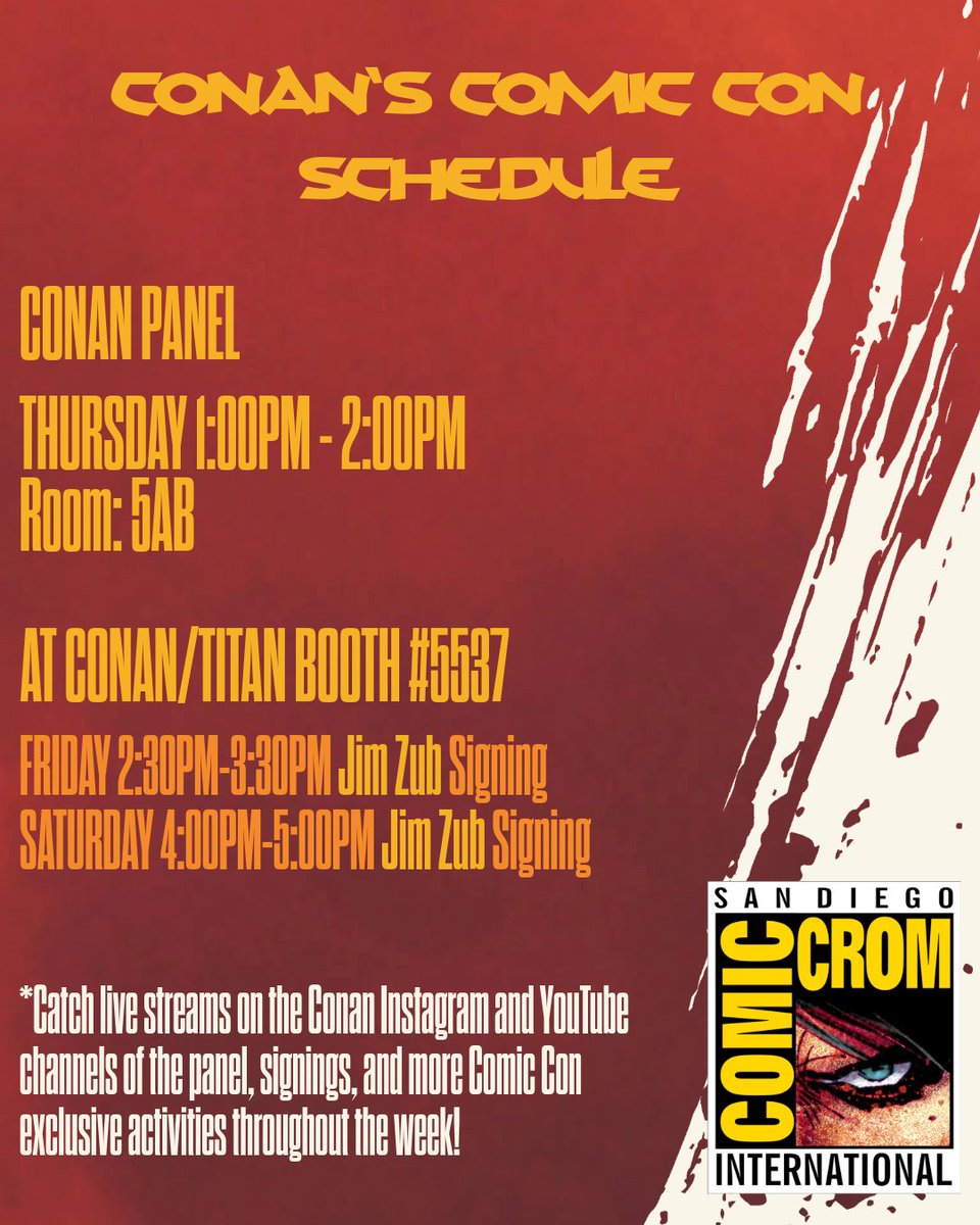 conanbycrom's tweet image. We'll see you all there next week!
#conan #conanthebarbarian #comiccon #SDCC