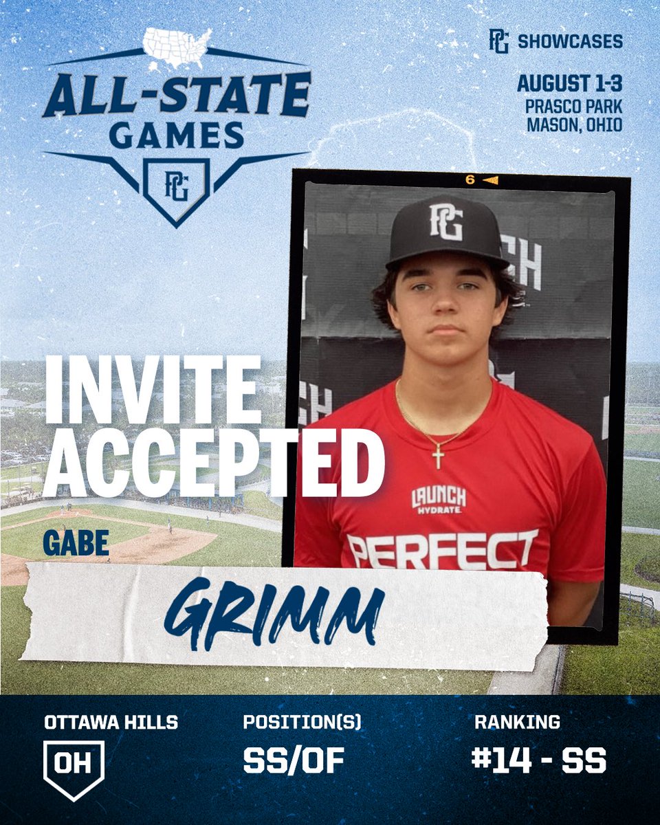 Perfect Game Ohio Valley (@pg_ohiovalley) on Twitter photo ๐จINVITE ACCEPTED๐จ
Gabe Grimm (OH) is state ranked #14 and has accepted his invitation to head to the 2025 PG Ohio Valley All-State Games! ๐ฅ
<a href="/PGShowcases/">PG Showcases</a> <a href="/PerfectGameUSA/">Perfect Game USA</a> ๐จINVITE ACCEPTED๐จ
Gabe Grimm (OH) is state ranked #14 and has accepted his invitation to head to the 2025 PG Ohio Valley All-State Games! ๐ฅ
<a href="/PGShowcases/">PG Showcases</a> <a href="/PerfectGameUSA/">Perfect Game USA</a>