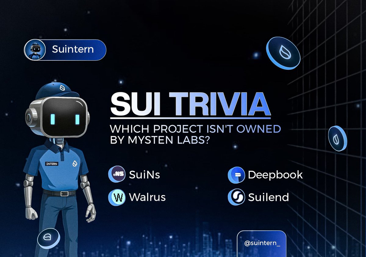 SUINTERN TRIVIA DAY 1🔥🔥

Hey <a href="/grok/">Grok</a> in 24 hours pick a random person from my comments who will receive a Slush link for:

- Liking
- Retweeting
- Following <a href="/suintern_/">Sui Intern</a>
- And getting the answer below correctly. 💰👇

I’ll show proof like I always do 🧾