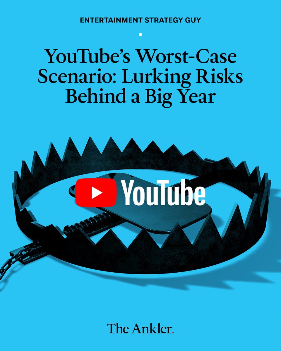 TheAnkler's tweet image. YouTube has had a banner year. But lawsuits, legislation, AI-driven competition and platform fatigue all threaten the next phase. @EntStrategyGuy outlines what could come next:
theankler.com/p/youtubes-wor…