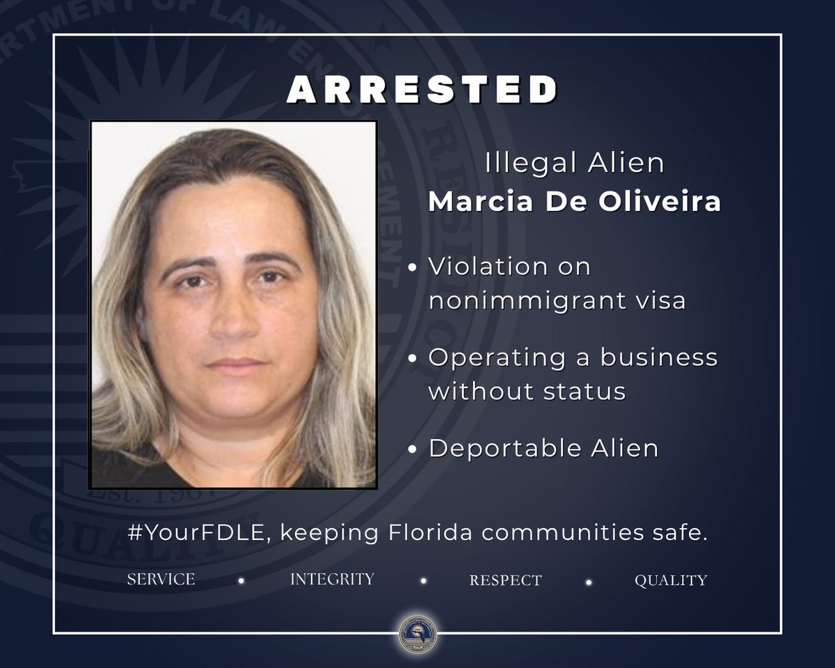 fdlepio's tweet image. These Brazilian illegal aliens were arrested by FDLE Orlando and the HSI Homeland Security Task Force (HSTF). One was wanted on an active INTERPOL Red Notice for homicide while his wife was running her own unlawful business in the U.S.
This collaborative effort was accomplished…