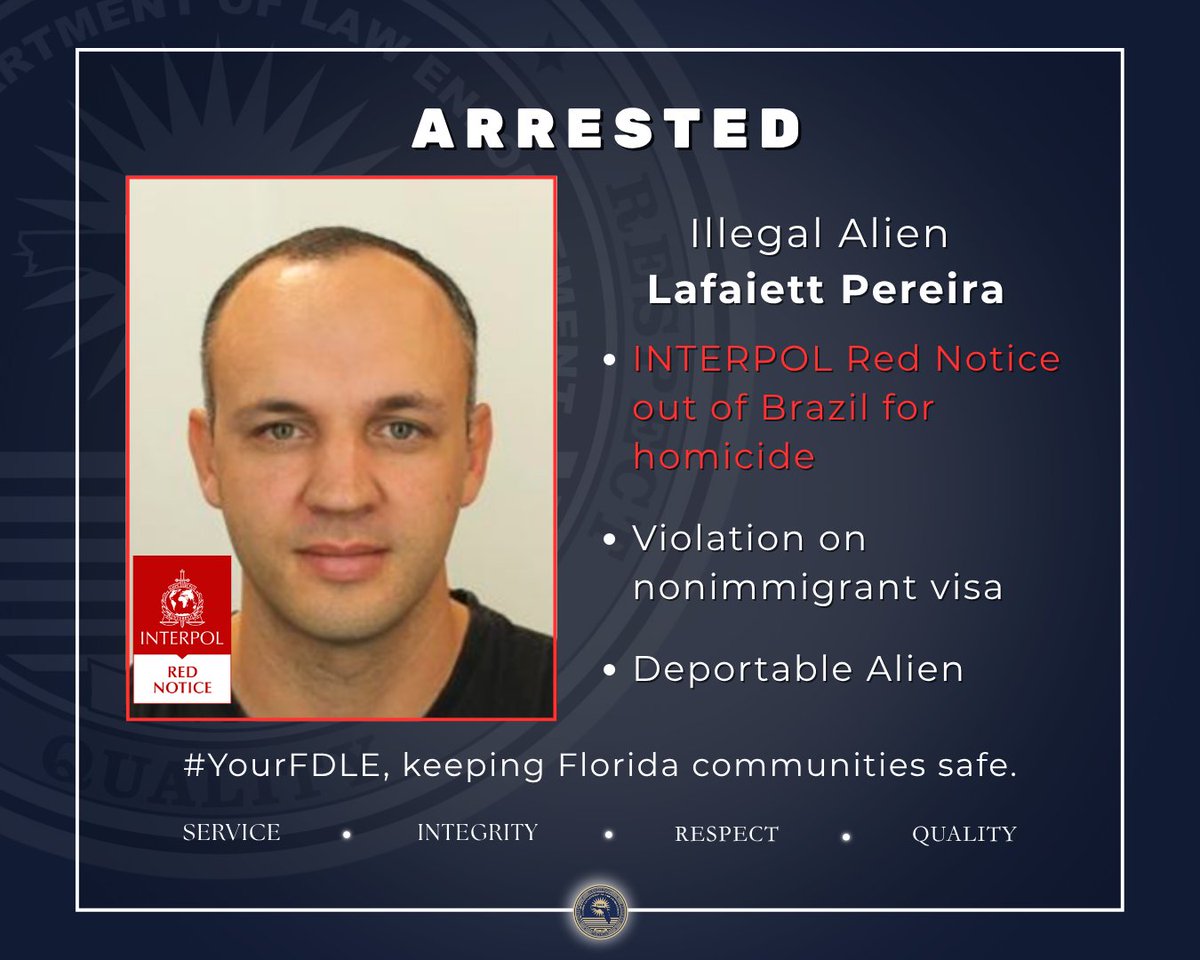 fdlepio's tweet image. These Brazilian illegal aliens were arrested by FDLE Orlando and the HSI Homeland Security Task Force (HSTF). One was wanted on an active INTERPOL Red Notice for homicide while his wife was running her own unlawful business in the U.S.
This collaborative effort was accomplished…