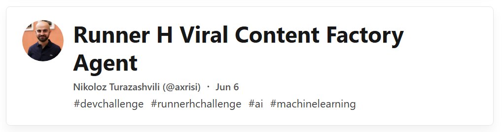 axrisi's tweet image. just won the @hcompany_ai challenge. LFG!
I’m extremely grateful to @ThePracticalDev for creating such engaging opportunities to learn new technologies and earn rewards.
all winners here: dev.to/devteam/congra…