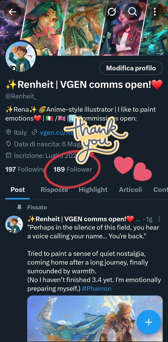 Renheit_'s tweet image. Almost 200 followers! ❤️
Thank you so much for supporting me and my work, it means the world to me!❤️❤️
After I stopped for a few years, I am so happy to see so many people supporting me! I will make even more beautiful art in the future!❤️
