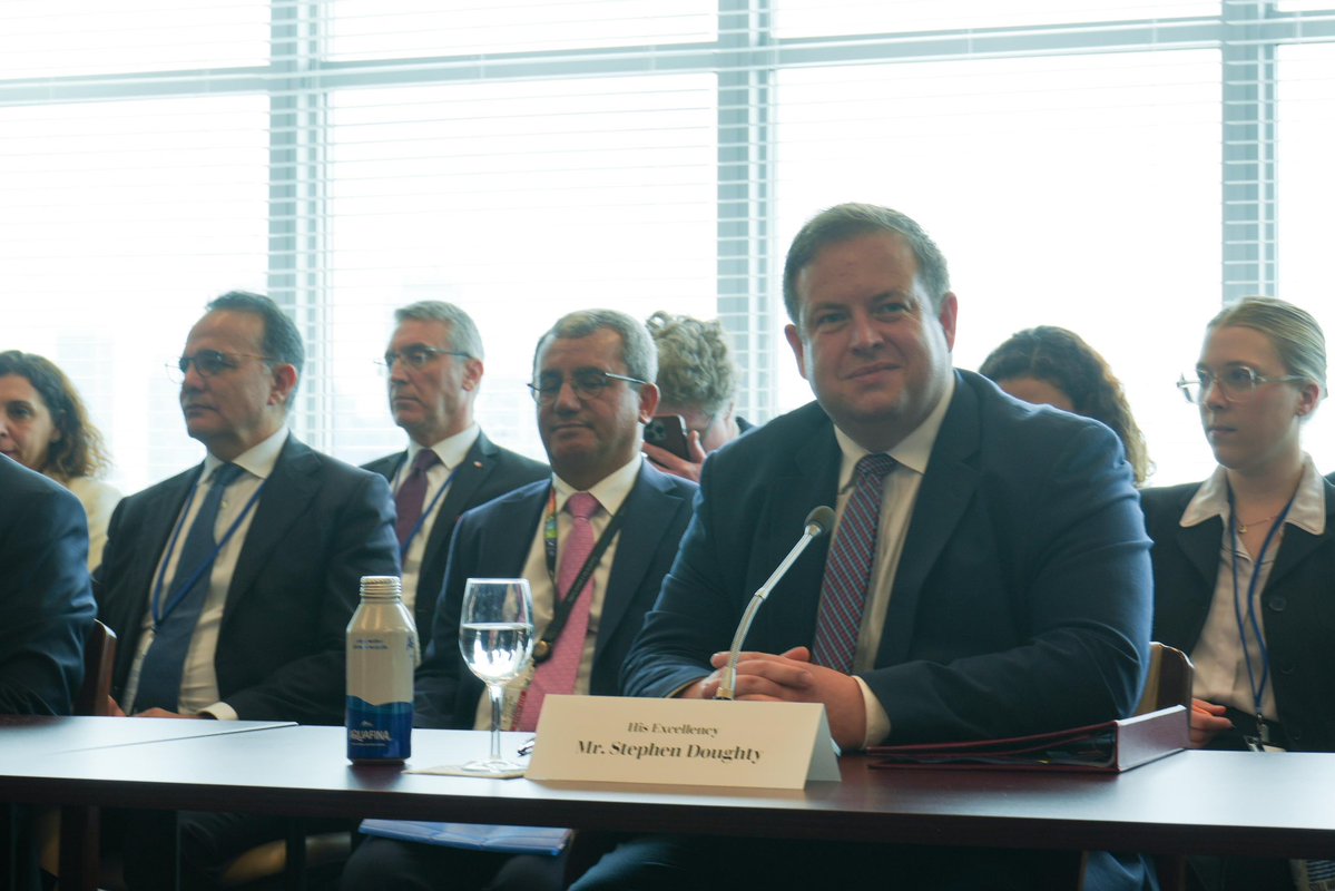 SDoughtyMP's tweet image. At the UN in New York, I attended informal talks with all parties to work towards progress which benefits all Cypriots.
As a guarantor power, the UK is committed to @UN process on settlement. I welcome commitment from all sides to continue discussions & work with envoy Holguín.