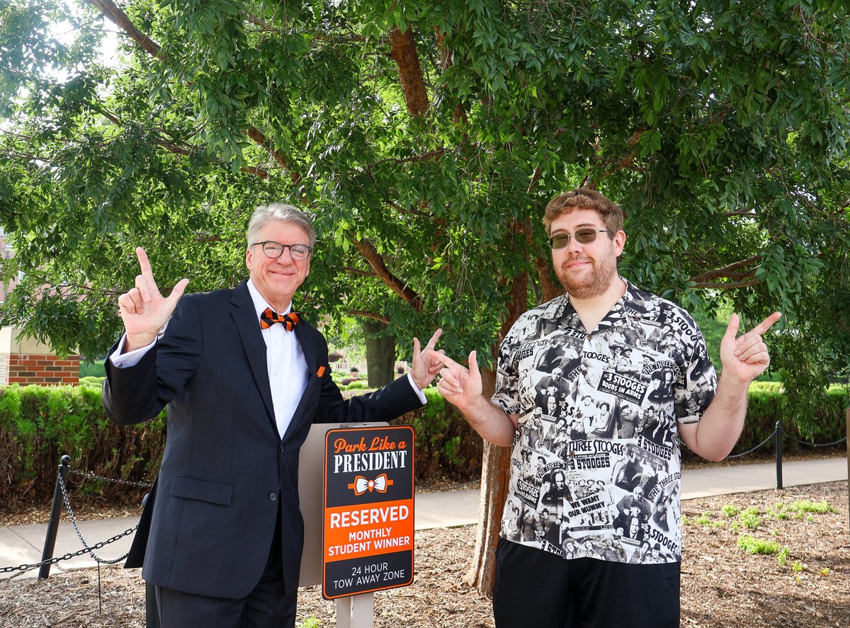 Dr. Jim Hess (@okstatepres) on Twitter photo Congratulations to our summer Park Like a Prez winner, Jonathan!
Thanks for taking the time to chat with me this morning, Jonathan. I hope youβre enjoying the spot! Congratulations to our summer Park Like a Prez winner, Jonathan!
Thanks for taking the time to chat with me this morning, Jonathan. I hope youβre enjoying the spot!