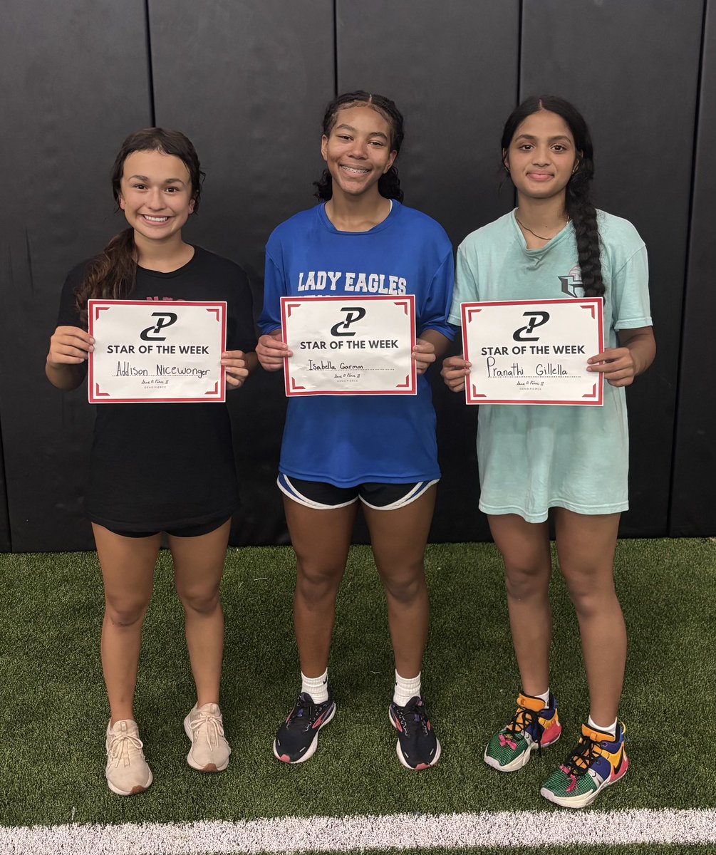 Hawks flying into their final week! These ladies were locked in from start to end in Week 5! Time to finish! 🏁 

S/o to our ⭐️’s of the Week, Addison, Isabella, Pranathi! 💪 💪 💪