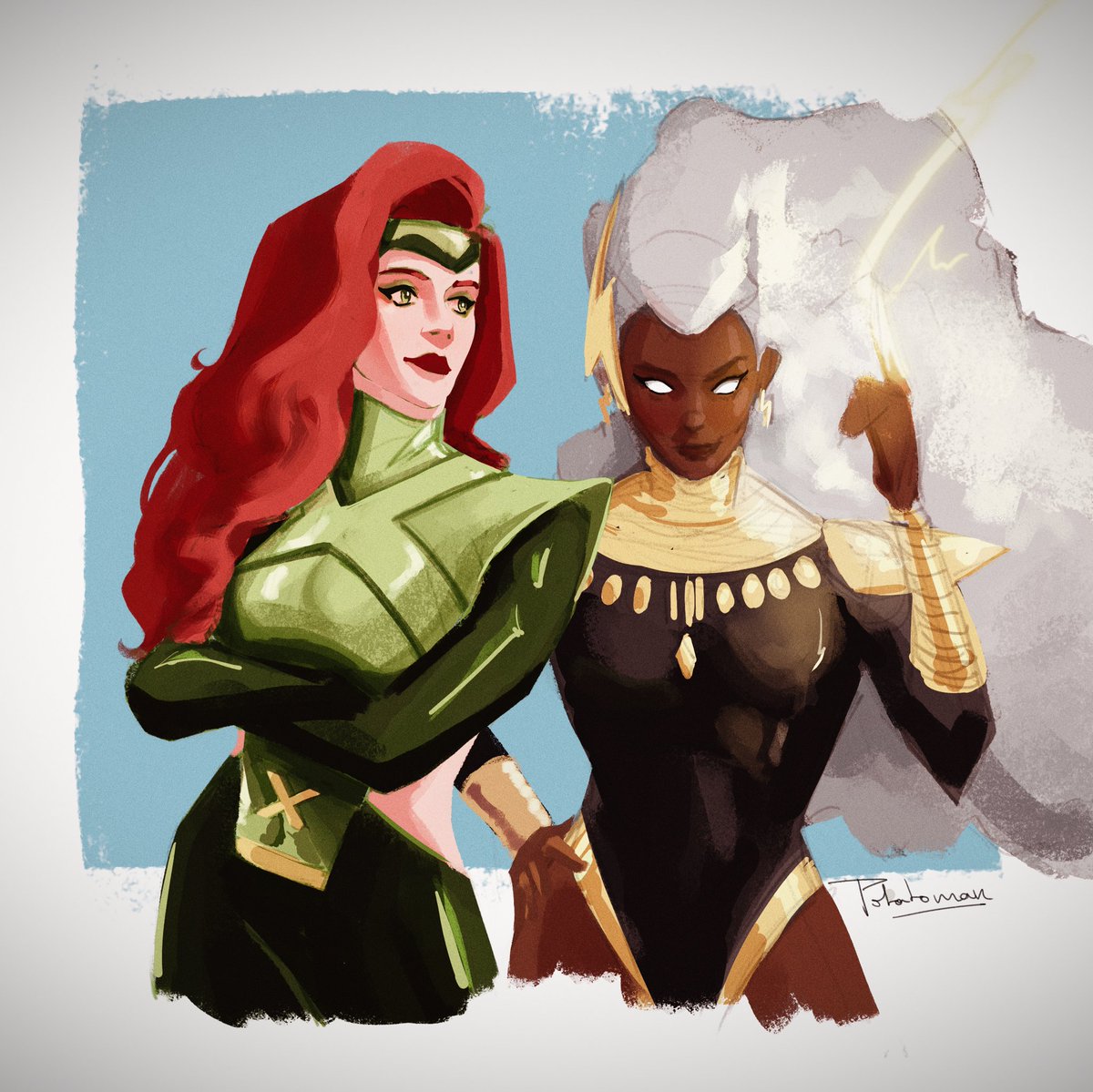 PotatoMan_91's tweet image. Did a fanart of Jean Grey and Storm. 😊
#fanart #artmoots