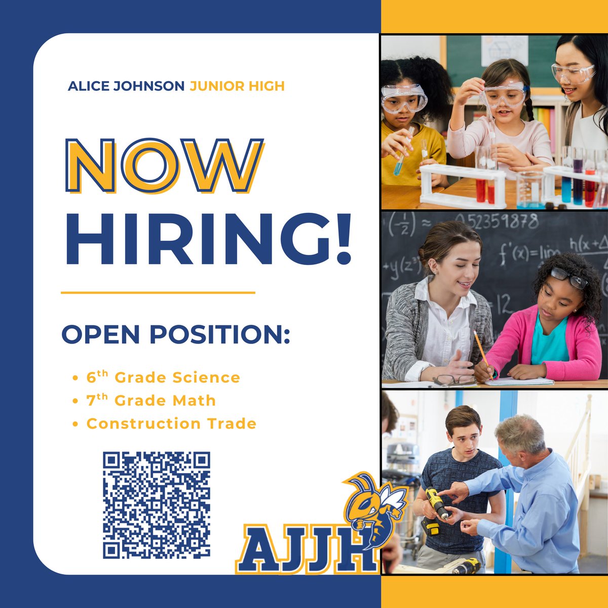AliceJohnsonJrH's tweet image. Join our team and make a difference every day. Weβre looking for dedicated educators who believe in the power of learning and the potential of every child. ππ #HornetNation