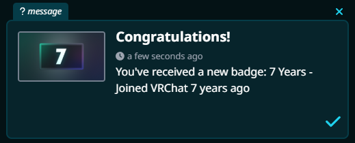 VRUnderground (@vrunderground) on Twitter photo Its pretty neat to have a badge like this. This marks #VRChat as having more total hours than any one MMO I have played. Instead of repetitive grinding for loot I networked. It's insane, I think that in this time I have interacted with thousands and thousands of people. :X Its pretty neat to have a badge like this. This marks #VRChat as having more total hours than any one MMO I have played. Instead of repetitive grinding for loot I networked. It's insane, I think that in this time I have interacted with thousands and thousands of people. :X