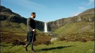 tourscotland's tweet photo. Tour #Scotland short 4K travel video Blog clip of a #Scotsman wearing a kilt and sporran walking by the #Wailing #Widow Falls on #ancestry, #genealogy, #history visit and trip to the #Highlands Waterfall also known as Loch na Gainmhich Waterfall https://t.co/4kEXfNE53y https://t.co/8lxMqTBgp7