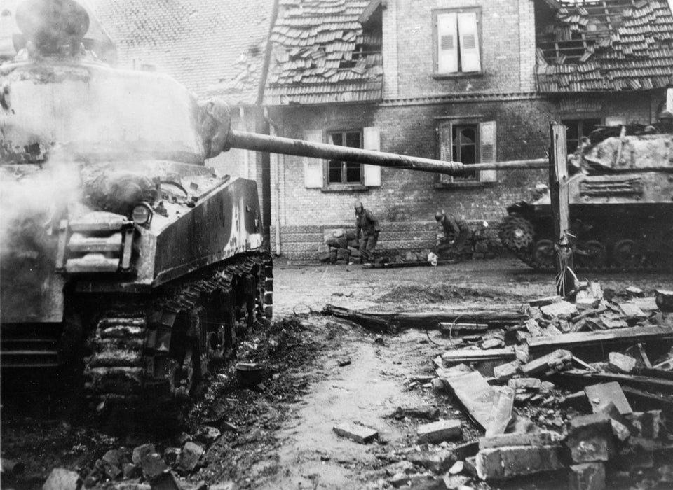 WW2Facts's tweet image. Two U.S. medics transport a wounded soldier on a stretcher from the war-damaged town of Oberhoffen-sur-Moder, France, on February 3, 1945.
#History #WWII