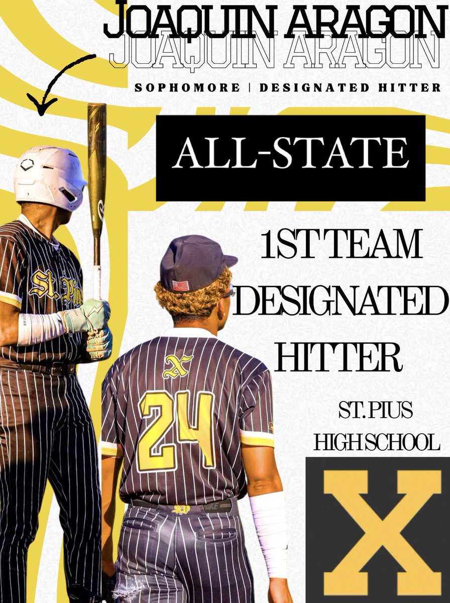 Huge congratulations to JOAQUIN ARAGON ‼️
This SOPHOMORE came out SWINGING and earned himself a spot on the ALL-STATE 1ST TEAM as a DESIGNATED HITTER 💣💥