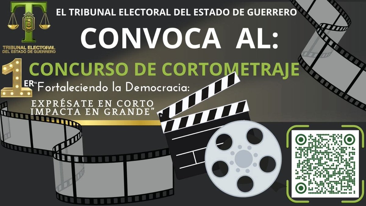 📷📷 ¡Hey, cineastas y creativos!
Debido al gran interés por el concurso “Fortaleciendo la democracia: exprésate en corto, impacta en grande”, el #TEEGRO amplía el registro hasta el 📷 12 de septiembre.
Consulta las bases aquí 📷
📷 teegro.gob.mx/sitio2023/conc…