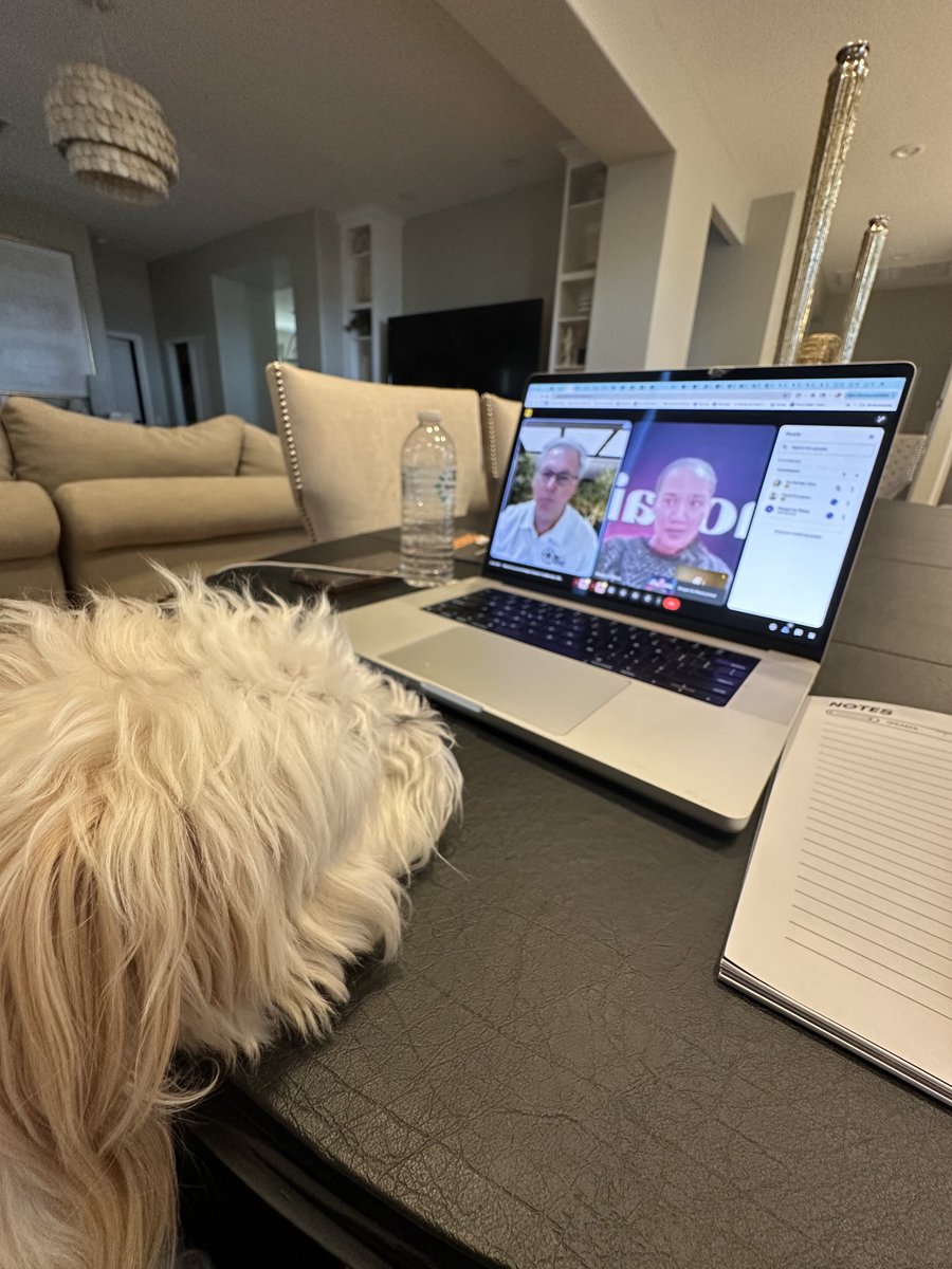 Kevin on a Zoom meeting this morning 🥰