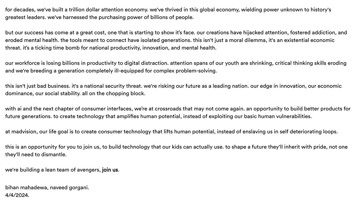 naveedlol's tweet image. lately, i've seen quite a few posts about CogSec showing up on my feed. i love it.
usually i would hesitate to share this so publicly now, but here's the original manifesto for @madvisionhq that was written in early 2024.
among all the pivots @bihanmahadewa and i have had in…