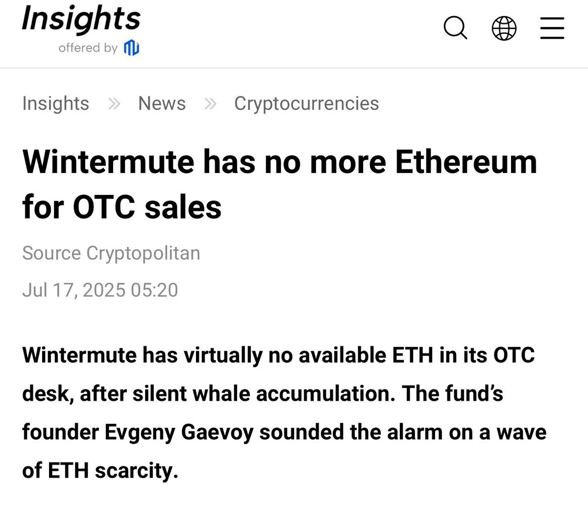 TrVon's tweet image. Exchanges are starting to run out of Ethereum 🧨