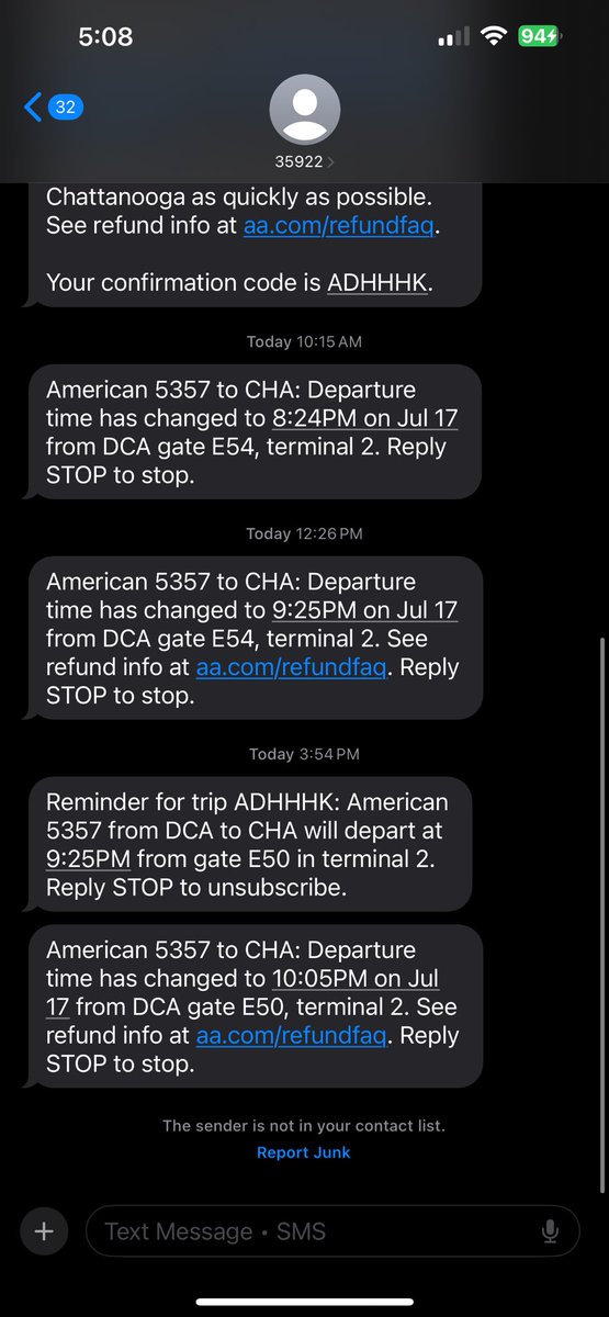 CoachPVaughan's tweet image. Count your days @AmericanAir 😒😒😒😒 last night at 12 i got a text saying my flight was pushed back to 4pm then 7 then 8 then 9 now 10… cmon now, I need a free flight or SOMETHING!!!
@CoachPerotti they not trying to let me get over there for the wedding man