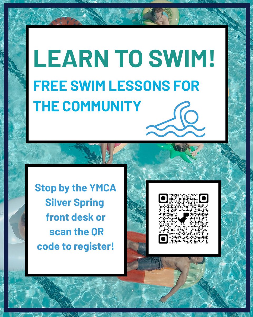 Willcsmithjr's tweet image. Huge shoutout to YMCA Silver Spring for offering free swim lessons to 150 local kids this summer. Programs like this build skills, boost confidence, and help keep our kids safe.
There are still openings for this weeks session and beyond. Don’t miss out on this great opportunity!