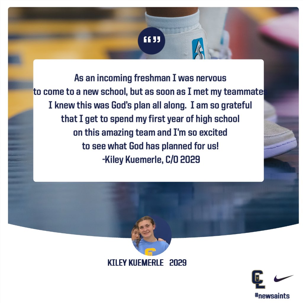 Hear from one of our incoming Saints Kiley Kuemerle on her outlook to becoming a Saint this year and starting the new season… 
#newsaint #girlsbasketball🏀 
Prov 3:5-6