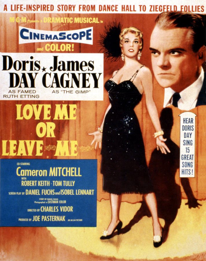 FrankMalfitano's tweet photo. YET ANOTHER 100 FAVORITE FILMS (IN NO ORDER) 28: On #JamesCagney 🎂 here’s the 1955 #musical #biopic of #1920s #singer #RuthEtting which gave #DorisDay 1 of her best roles with Jimmy 👍 as her controlling but not entirely unsympathetic gangster mentor/love #CameronMitchell #1950s https://t.co/tnRxNegkJc