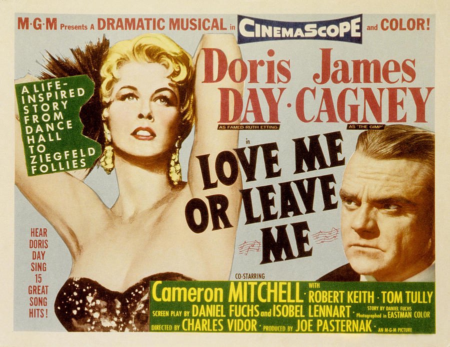 FrankMalfitano's tweet photo. YET ANOTHER 100 FAVORITE FILMS (IN NO ORDER) 28: On #JamesCagney 🎂 here’s the 1955 #musical #biopic of #1920s #singer #RuthEtting which gave #DorisDay 1 of her best roles with Jimmy 👍 as her controlling but not entirely unsympathetic gangster mentor/love #CameronMitchell #1950s https://t.co/tnRxNegkJc