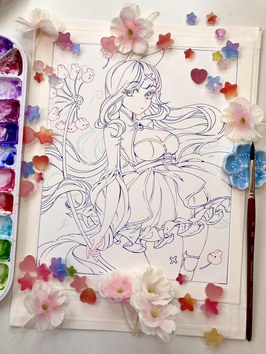 oakteaparty's tweet image. New piece time!! Starting on a whimsical bunny girl
Live now with watercolor and whimsy! ✨
🎉 twitch.tv/OakteaParty 💫
