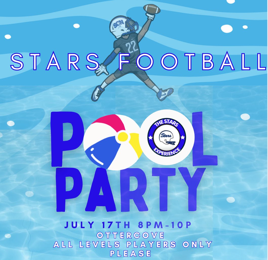 All Scn football players are invited to tonight’s otter Cove waterpark evening event. Please bring a towel. The event starts at 8 PM and will conclude sharply at 10 PM. Have your rides organized. Looking forward to a fun evening away from the field <a href="/SCNFBplayers/">St. Charles North Football</a> <a href="/scn4th_Phase/">4th Phase</a>