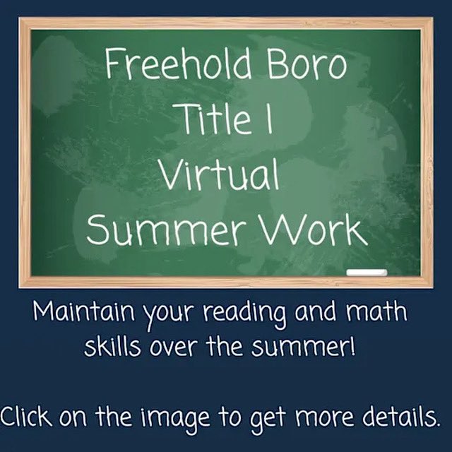 Maintain your reading and math skills over the summer! 

sites.google.com/freeholdboro.k…