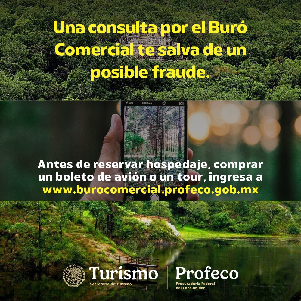 🌞 ¡Estas vacaciones de verano viaja con tranquilidad y evita fraudes! ❌

Si vas a reservar hotel, vuelos, tours o cualquier servicio turístico, ¡hazlo con seguridad!
💰 Antes de pagar, consulta el Buró Comercial de <a href="/Profeco/">Profeco</a>.
✔️ Verifica si la agencia de viajes tiene quejas