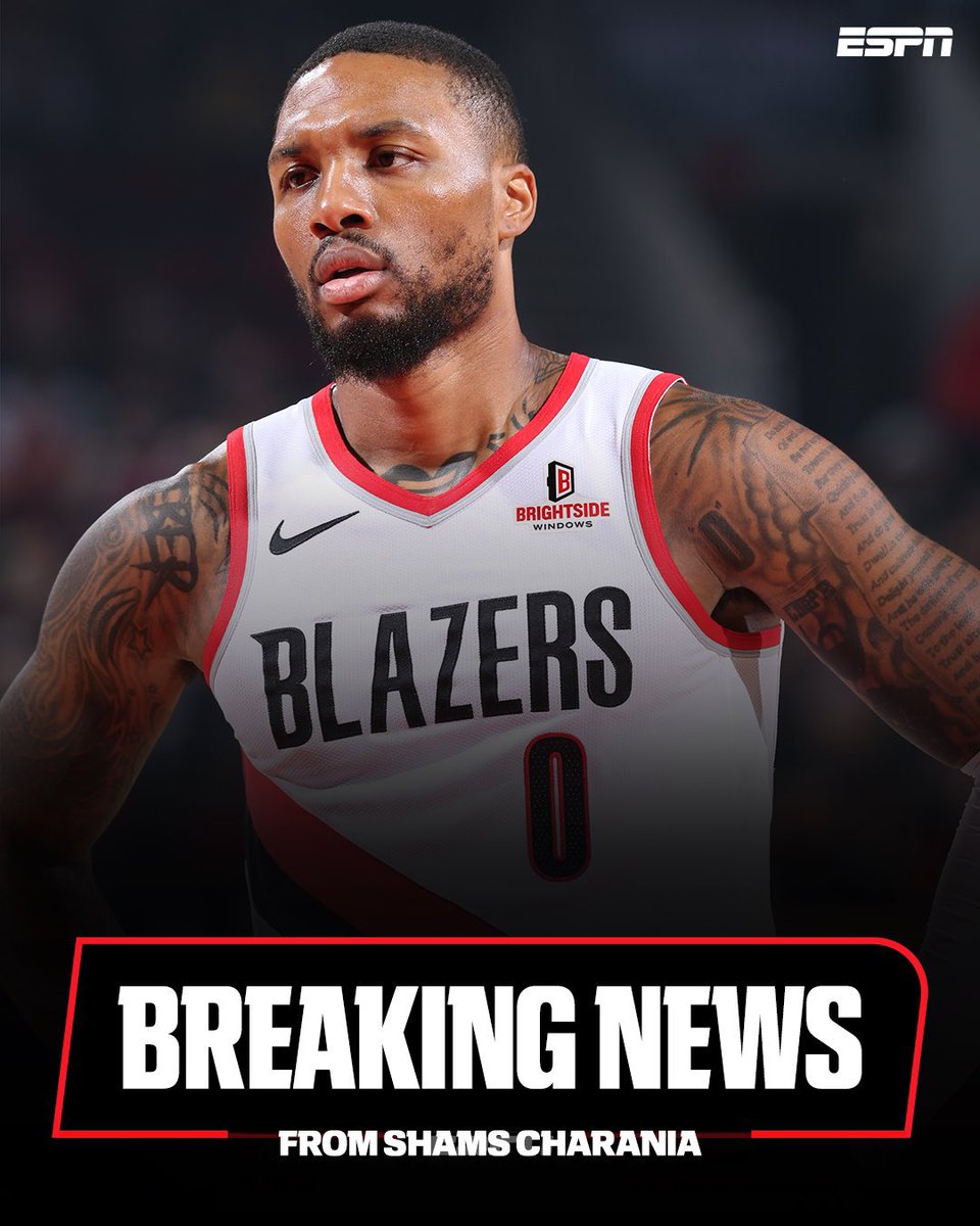 🚨 DAMIAN ESTÁ VOLTANDO PRA CASA!

Segundo a ESPN, Damian Lillard — 9x All-Star e eterno ídolo da torcida — está fechando um contrato de 3 anos e US$ 42 milhões com o Portland Trail Blazers.
O acordo inclui cláusula de não troca e opção de jogador em 2027-28.

Aos 35 anos, Dame