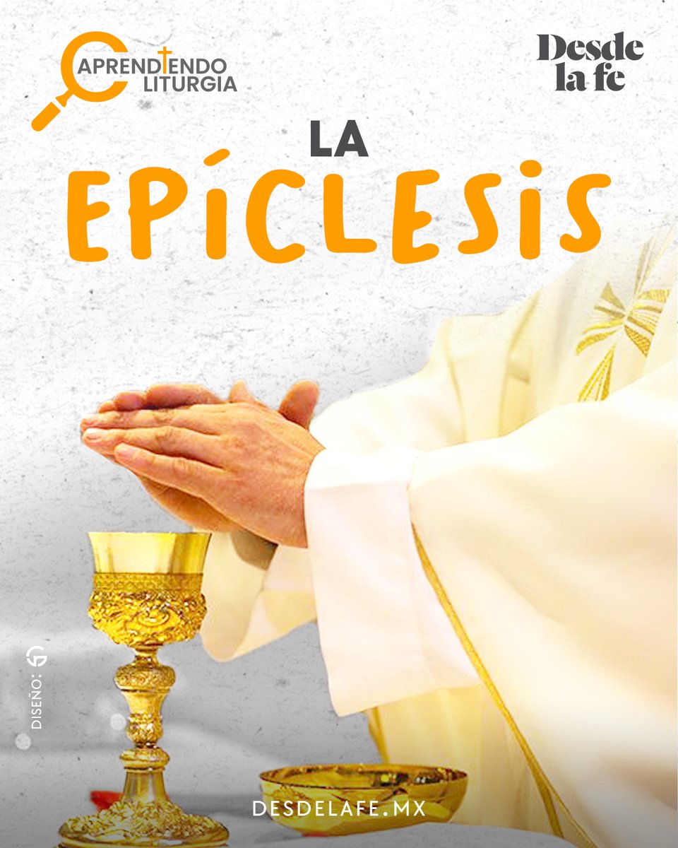 DesdeLaFeMx's tweet photo. En la Misa hay un momento profundo y sagrado: la epíclesis.
Es cuando el sacerdote, con las manos extendidas, invoca al Espíritu Santo para que transforme el pan y el vino en el Cuerpo y la Sangre de Cristo.
Descubre qué sucede realmente en este instante tan especial. https://t.co/1TZa84GrcE
