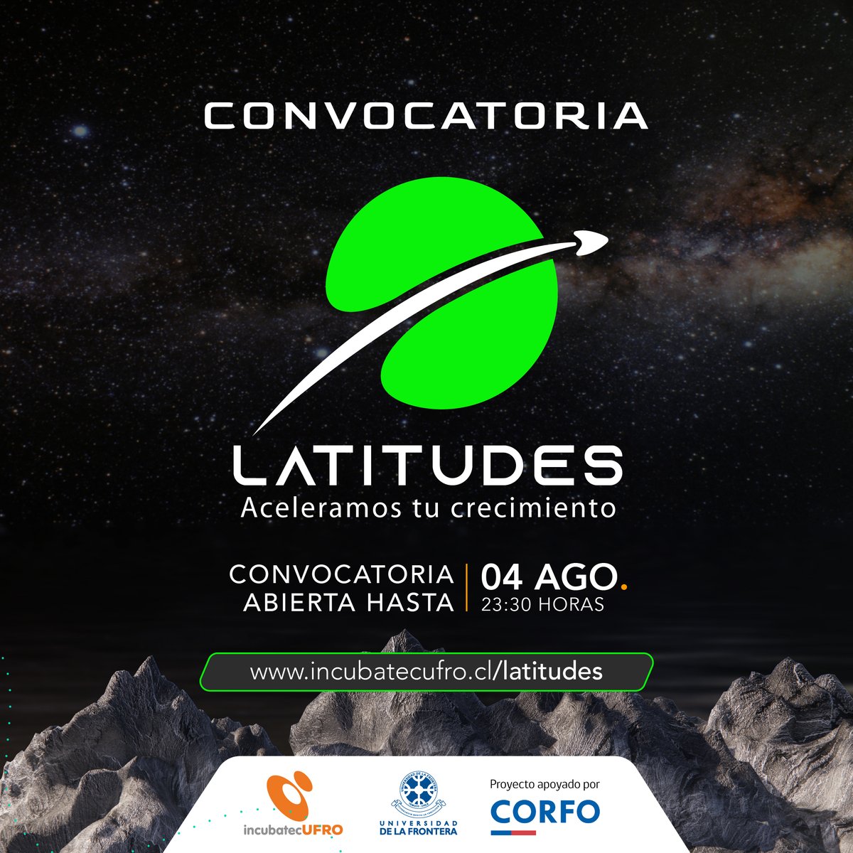 IncubatecUFRO (@incubatecufro) on Twitter photo 📣 ¿Tienes un emprendimiento en La Araucanía, Los Ríos o Los Lagos?
¡Ya comenzó la convocatoria a la tercera generación de Latitudes Sur! Postulaciones abiertas hasta el 4 de agosto en incubatecufro.cl/latitudessur 🔗
Dudas y consultas al correo proyectos@incubatecufro.cl 📧 📣 ¿Tienes un emprendimiento en La Araucanía, Los Ríos o Los Lagos?
¡Ya comenzó la convocatoria a la tercera generación de Latitudes Sur! Postulaciones abiertas hasta el 4 de agosto en incubatecufro.cl/latitudessur 🔗
Dudas y consultas al correo proyectos@incubatecufro.cl 📧